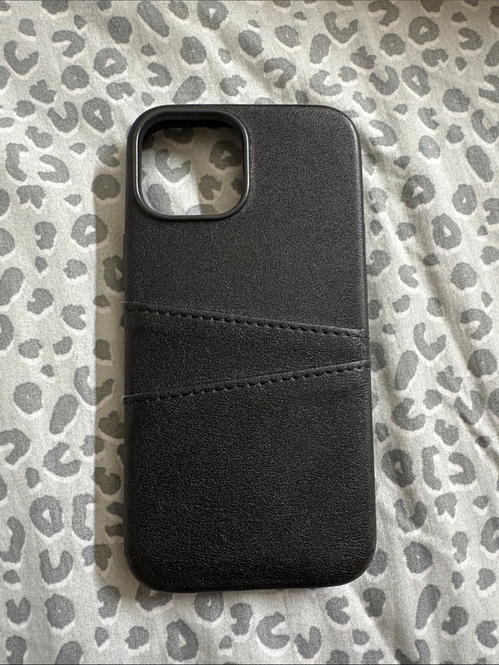 iPhone 13 mini Black faux Leather Phone Case with Card Slot